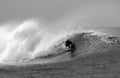 Black and White Surfing Royalty Free Stock Photo