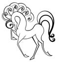 Black and white swirl horse vector Royalty Free Stock Photo