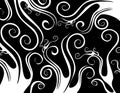 Black and White Swirls Vines Background Royalty Free Stock Photo