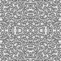 Black and white swirly seamless pattern