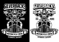 Black and White T-shirt Design of Gorilla Motorcycle Rider Royalty Free Stock Photo