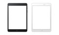 Black and white tablet computers mockups with blank screens Royalty Free Stock Photo