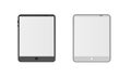 Black and white tablet computers mockups with blank screens. Responsive screens to display your mobile web site design