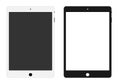 Black and white tablet computers mockups with blank screens. Vector illustration Royalty Free Stock Photo