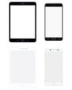 Black and white Tablet  and smartphone set with white screen. Tablet and mobile phone vector eps10 Royalty Free Stock Photo