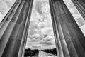 Black White Tall Columns Washington Monument Capitol Hill Lincoln Memorial Washington DC