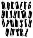 Black and white tall 3d font.