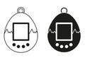 Black And White Tamagotchi Icon Flat Design Vector
