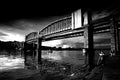 Black and White Tamar Bridge River Tamar Devon Royalty Free Stock Photo