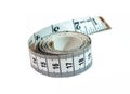 Black-white tape measuring isolated. Royalty Free Stock Photo