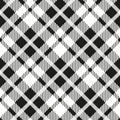 Black and white tartan diagonal seamless vector pattern Checkered plaid texture Geometrical simple square background for Royalty Free Stock Photo