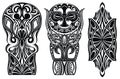 Black and white Tattoo set for shoulder design. Shoulder abstract tattoo art tribal vector. Vector Illustration