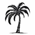 Luxurious Black And White Palm Tree Vector Illustration Royalty Free Stock Photo