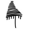 Black and white template tree icon. Vector symbol sign isolated on white background. Trees flat line icons set. Plants Royalty Free Stock Photo
