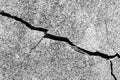 Black and white texture of a concrete wall with a crack Royalty Free Stock Photo