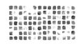 Black and white texture design with printing spots. Grunge gradient messy squares structured in a rectangle background. Royalty Free Stock Photo