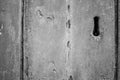 Black and white texture of old vertical wooden planks with lock Royalty Free Stock Photo