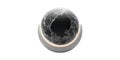 Black and white textured sphere with half-moon stand isolated on transparent background Royalty Free Stock Photo
