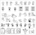 Black and White Thief - Set of Different Concepts Vector illustrations