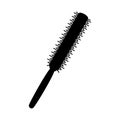 Black and white thin round comb silhouette Royalty Free Stock Photo