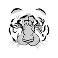 black and white tiger face vector tattoo Royalty Free Stock Photo