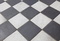 Black and white tiled floor