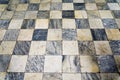 Black and white tiles. Chess floor. Royalty Free Stock Photo