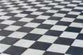 Black and white tiles. Chess floor. Royalty Free Stock Photo