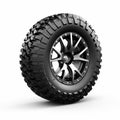 Realistic Off Road Tire Design On White Background