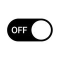 Black and white toggle switch in the off position control setting Royalty Free Stock Photo