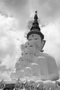 Black and white tone of multiple of buddha statue Royalty Free Stock Photo