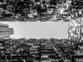 Black and white tone, Very Crowded but colorful building group in Tai Koo, Hongkong Royalty Free Stock Photo