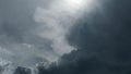 Black and white tones of the sky on a rainy day. Aerial view of the sky and black clouds. Dark grey storm clouds. Dramatic sky Royalty Free Stock Photo