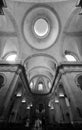 Black and white top of the vault in the parish Notre-Dame de Versailles