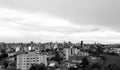 Black and white - Top view of the city of Campinas, in Brazil