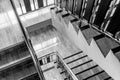 Black and white Top view of  Stairway hall Royalty Free Stock Photo