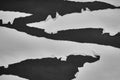 Black and White Torn Paper Collage Style, Ripped Paper Effect, Texture Abstract Background, Copy Space for Text Royalty Free Stock Photo