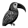 Black And White Toucan Bird: A Stunning Generative Art Design