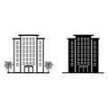 Black and White Tourist Hotel Icon