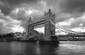 Black and white Tower Bridge at London Royalty Free Stock Photo