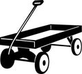 Black and White Toy Wagon Illustration