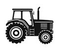 Tractor Silhouette â Black and White Agricultural Machinery Illustration Royalty Free Stock Photo