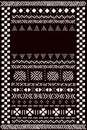 Black and white traditional african mudcloth fabric template for a banner, vector