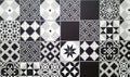 Black and white traditional ceramic floor tile