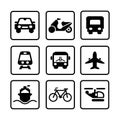 Transportation modern icon set.
