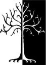 Black white tree illustration Royalty Free Stock Photo