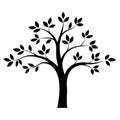 Black and white tree. Vector Royalty Free Stock Photo