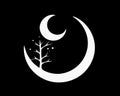 Black and white tree on the Yin Yang symbol Royalty Free Stock Photo