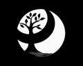 Black and white tree on the Yin Yang symbol Royalty Free Stock Photo