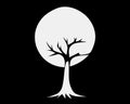 Black and white tree on the Yin Yang symbol Royalty Free Stock Photo